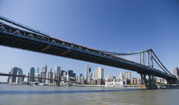 Manhattan and Brooklyn Bridge in New York City