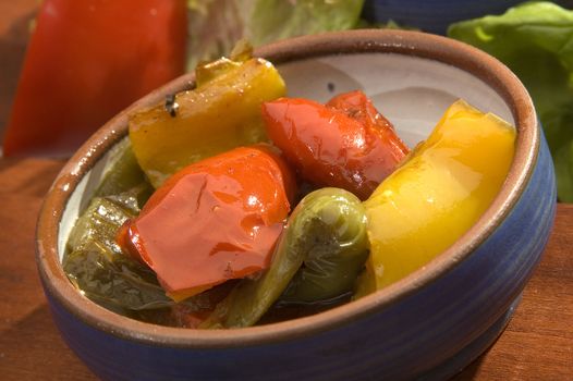 Grilled bell pepper appetizer
