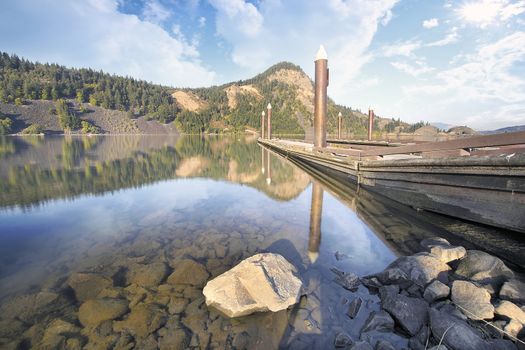 Boat Docks Moorage at Drano Lake in Washington State