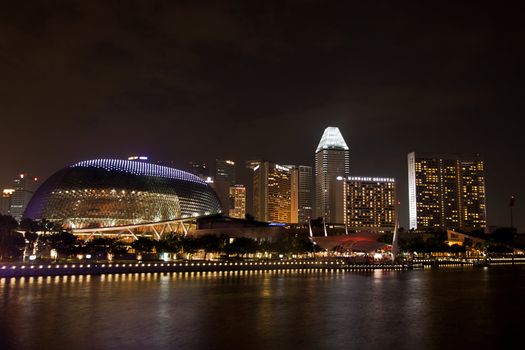 Singapore, Singapore - September 9, 2012: Esplanade Theater on September 9, 2012 in Singapore. Esplanade theater is a modern building for musical,art gallery and concert located at riverside near Singapore Flyer.