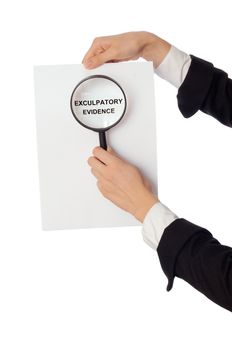 Investigator examines in details the materials of exculpatory evidence reported by advocate