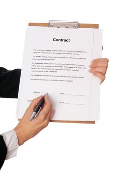 Vendor signing the contract as a continuation of relationship