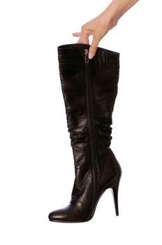 black leather high heel stiletto fetish boots