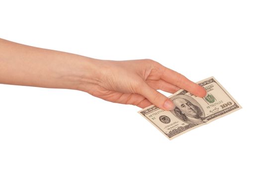 The criminal took dirty money in hands