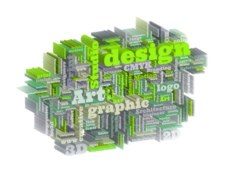 Graphic design studio. Trendy print concept word cloud