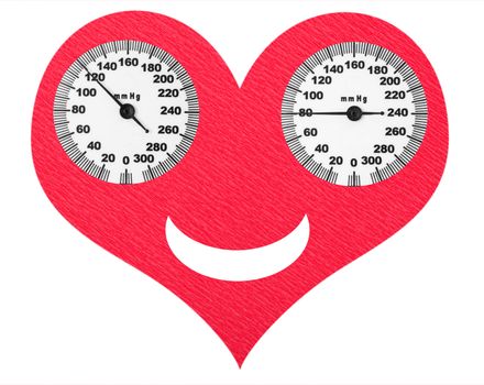 Happy heart and normal blood pressure on the scales