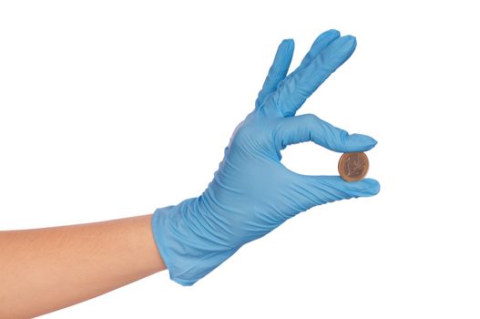 doctor holding fake of euro in the hand