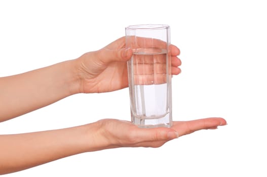 woman giving a glass with water to patient