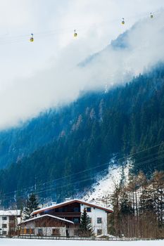 Winter scenic holiday house in austrian alps