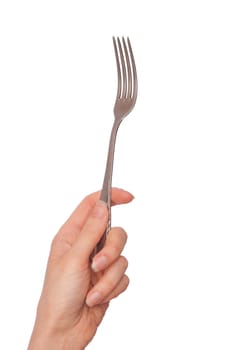 woman holding fork in the hand for feeding a sick person