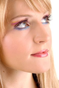 Young beautiful woman with bright makeup portrait