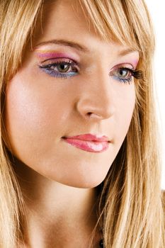 Young beautiful woman with bright makeup portrait