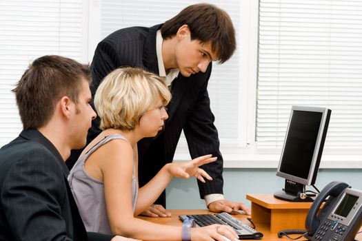 Business team working at the computer