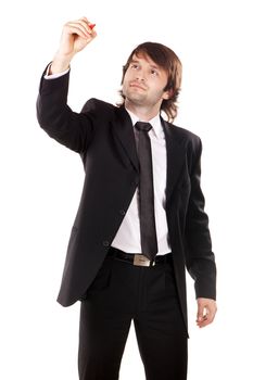 Handsome young man in business suit, studio photo