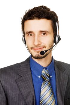 Young handsome customer service operator