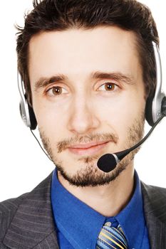 Young handsome customer service operator