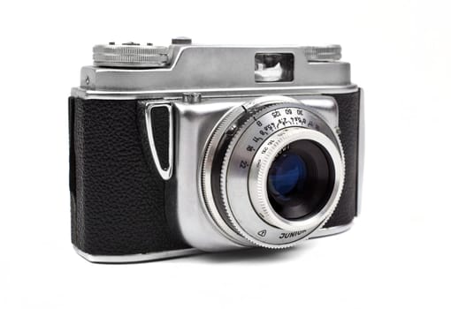 A vintage Camera on a white background.