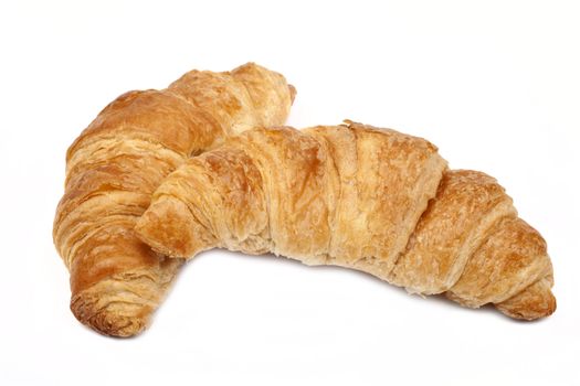 Croissants on a white background.