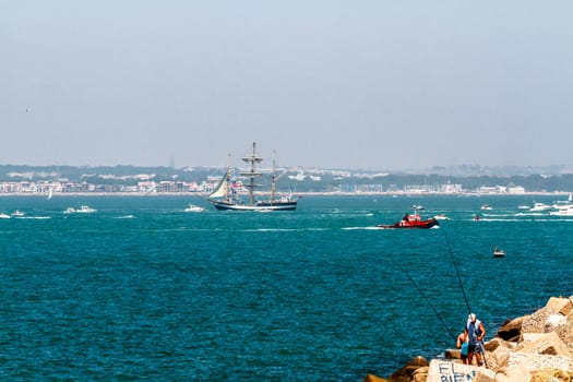 CADIZ, SPAIN - JUL 29: English  Ship, Pelican of London setting sail on the Tall ship races 2012 on July 29 , 2012, in Cadiz , Spain