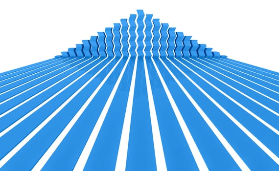 Curved blue 3d lines as a background