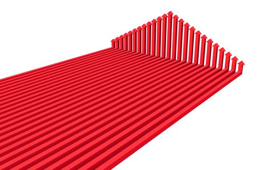 Red arrows move to the goal as a symbol of progress