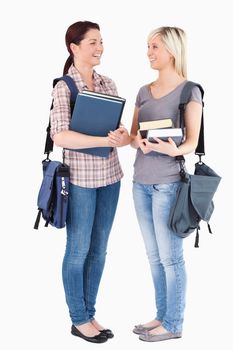 Charming College students posing in a studio