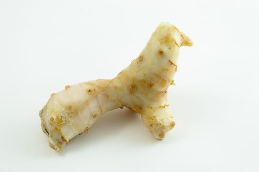Galangal oil in isolated white background