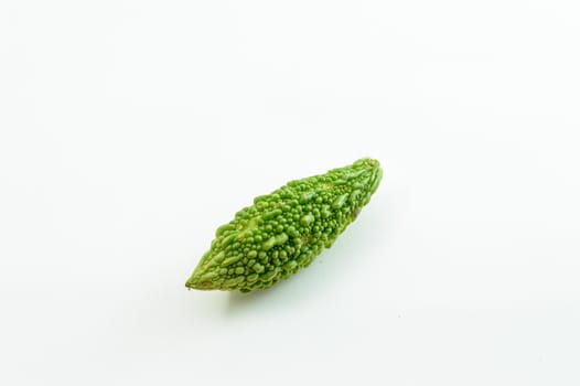 bitter gourd on white background.