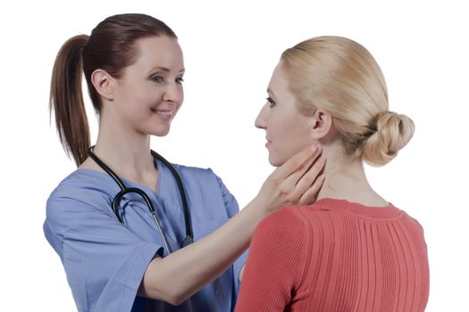 Female doctor checking her patient