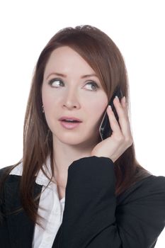 Close-up image of a businesswoman talking on the cellphone