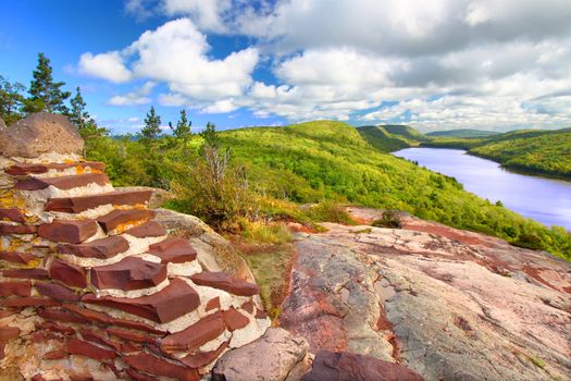 Lake of the Clouds Scenic Overlook at Porcupine Mountains State Park in northern Michigan.