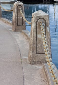 Chain and Cement Barrier along St. Croix River
