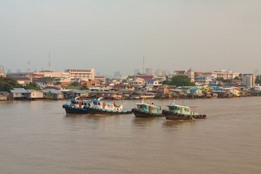 Chao Phraya river on sunset in Bangkok, Thailand