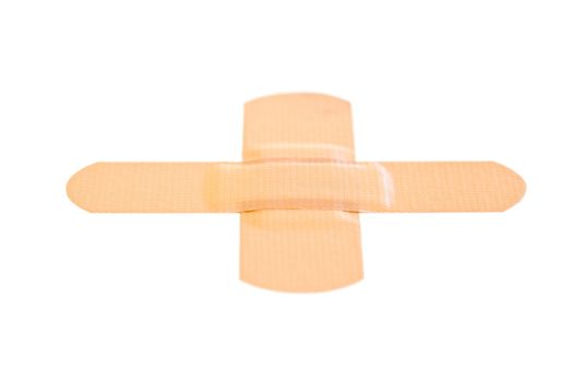 Stuck band-aid on a white background