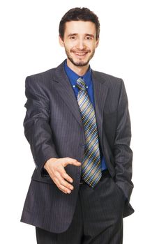 Young handsome businessman studio portrait