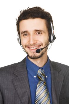 Young handsome customer service operator