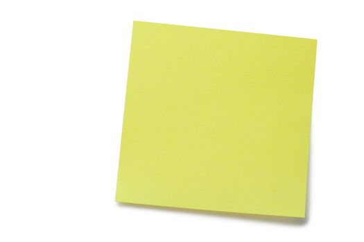 Yellow post-it on a white background