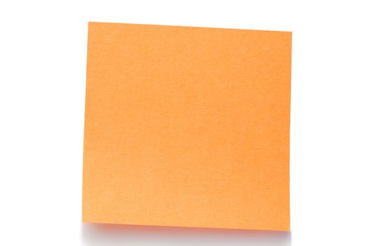 Orange post-it on a white background