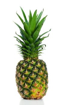 Angled pineapple upright on a white background