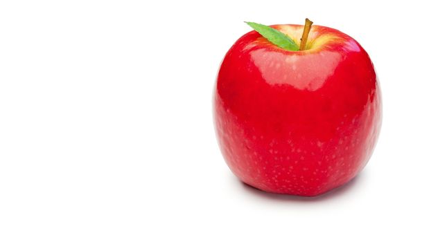 Red apple on a white background