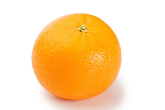 Top view of an orange on a white background