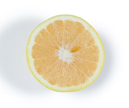 Half grapefruit on a white background