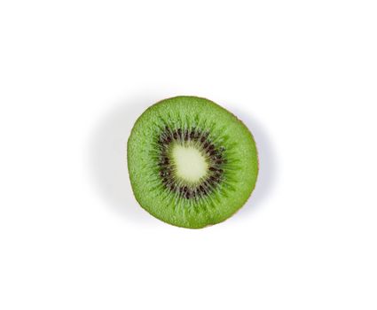 Half kiwi on a white background