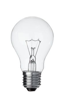 Vertical light bulb on a white background
