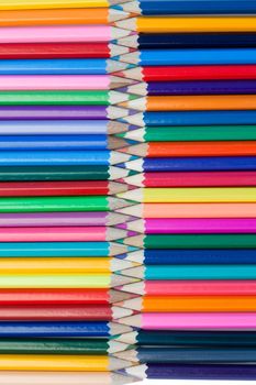 Color pencils on their own background