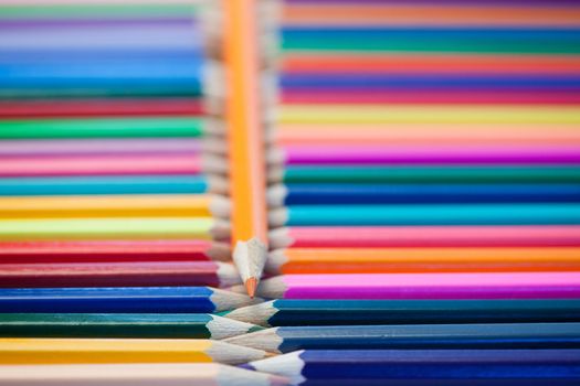 Color pencils lines on their own background