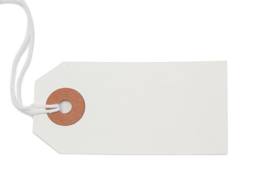 White tag isolated on a white background