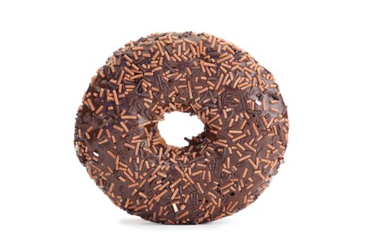 Chocolate donut isolated on a white background