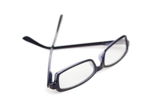 Pair of black glasses isolated on a white background