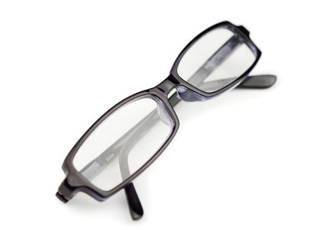 Pair of black glasses isolated on a white background